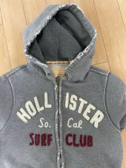 ホリスター グレー ヴィンテージ フード ジップアップ Tシャツ