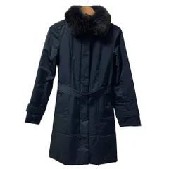 美品 BURBERRY LONDON バーバリーロンドン フォックスファー パデッドロングコート サイズ38 ネイビー レディース 古着 中古 USEDのサムネイル
