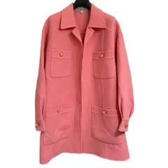 美品 Salvatore Ferragamo サルヴァトーレフェラガモ ヴィンテージ オープンフロント オーバーサイズ コート S ピンク レディース 古着 中古 USEDのサムネイル