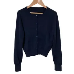 美品 FOXEY フォクシー カーディガン トレフル 43275 サイズ38 ミッドナイトブルー レディース 古着 中古 USED