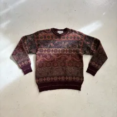 90s Tricots St Raphael ヴィンテージ エスニック ニット セーター M