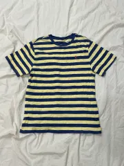 ポロ ラルフローレン ストライプ 半袖Tシャツ ネイビー/イエロー XL (18-20)
