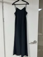 ウェディング撮影用 ブラックサテンドレス