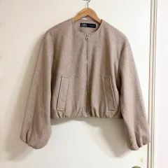 新品 ザラ (ZARA) ベージュ ブルゾン ジャケット アウター (XS)