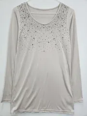 ヴィンテージ 森ガール バレエコア バレエネック マルチビーズ スリーブ M