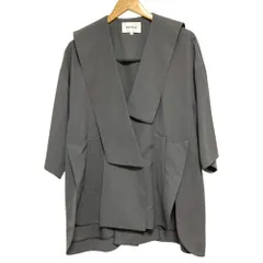美品 23SS ENFOLD エンフォルド ASYMMEETRY SAILOR-COLLAR JACKET アシンメトリー セーラーカラー ジャケット サイズ38 グレー レディース 古着 中古 USEDのサムネイル