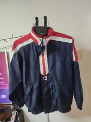 FILA フィラ ウィンドブレーカー ジャケット ネイビー/レッド
