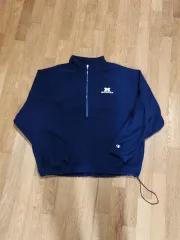 チャンピオン ミシガン大学 フリース ハーフジップアップ L