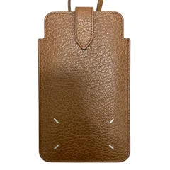 美品 Maison Margiela メゾンマルジェラ 11 レザー ネックストラップ付き フォンケース ポーチ ショルダーバッグ サイズUNI ブラウン レディース 古着 中古 USED