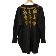美品 Vivienne Westwood ヴィヴィアンウエストウッドレッドレーベル ネックレスプリント ビッグニットセーター サイズ2 グレー レディース 古着 中古 USEDのサムネイル