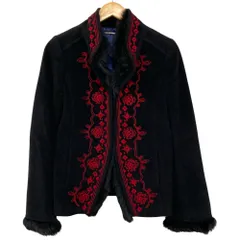 美品 VIVIENNE TAM ヴィヴィアンタム ファー付き 刺繍 チャイナコート サイズ0 ブラック レディース 古着 中古 USEDのサムネイル