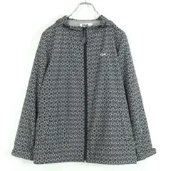 FILA　フィラ★おしゃれ！マウンテンパーカー フーディ サイズM 黒系 シックな幾何学模様♪薄手 z19013