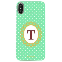 【新品未使用】Galaxy A23 5G SC-56C SCG18 ギャラクシー クリア ハードケース ( 水玉模様  イニシャルT) ミント ドット 水玉 イニシャル アルファベット
