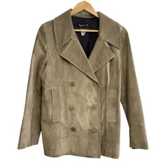 良品 agnes b special アニエスベースペシャル ユニセックス スエード ダブル ジャケット 3 グレージュ メンズ レディース 古着 中古 USEDのサムネイル