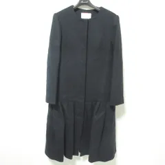 美品 22AW Aveniretoile アベニールエトワール Super170’s ギャザー切替 ロング ノーカラーコート S238-010 32 ブラック レディース 古着 中古 USEDのサムネイル