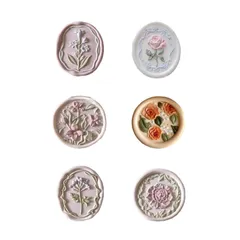 【新着商品】ワックスシールスタンプ手芸用品 結婚式 記念日 シーリングワックス 誕生日 封筒 花シリーズ カード用 祝い 6個入り 手紙 封筒 ヘッド 装飾 復古風 シーリングスタンプ 手作り