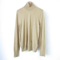 良品 BURBERRY バーバリー カシミヤ シルクブレンド ロングスリーブ ハイネックニット セーター M キャメル レディース 古着 中古 USED