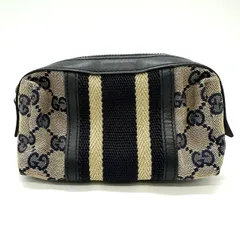 GUCCI グッチ 256639 ポーチ GGキャンバス シェリー ネイビー レディース