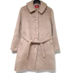 美品 PINK HOUSE ピンクハウス モヘヤウール ベルテッド シャギーコート ベージュ レディース 古着 中古 USEDのサムネイル