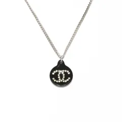 CHANEL シャネル ネックレス 03A 2003 ココマーク 黒 サークル ラインストーン【中古】