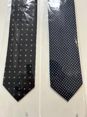 新品未使用 ネクタイ 別柄2本セット ネイビー ドット柄 ビジネス フォーマル　メンズ紳士男性用ユニセックス