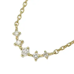 VENDOME AOYAMA ヴァンドーム青山 デザイン 5P ダイヤ ネックレス K18YG 750 イエローゴールド ダイヤモンド 37cm アジャスター付 首飾り 1.5g アクセサリー レディース 送料無料 241100099750 ★