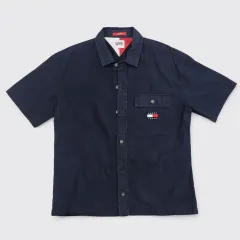 正規品/在庫処分 Tommy Hilfiger トミーヒルフィガー オーバーサイズシャツ L ネイビー シャツジャケット 正規品 / 状態良し