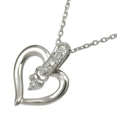 4℃ ヨンドシー ハート モチーフ ダイヤ ネックレス 2006年 クリスマス限定 K18WG 750 ホワイトゴールド ダイヤモンド 34.5cm アジャスター付 首飾り 2.6g アクセサリー レディース 送料無料 241100099746 ★