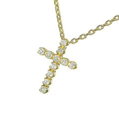 K18 ダイヤモンド クロスネックレス 0.05ct 1.48g ゴールド 金 - メルカリ