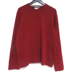 美品 Salvatore Ferragamo サルヴァトーレフェラガモ ピュアカシミヤ100％ 長袖 ニット セーター Sサイズ ボルドー メンズ 古着 中古 USEDのサムネイル