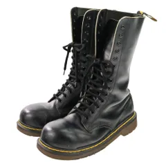 良品 Dr.Martens ドクターマーチン イングランド製 14ホール スチールトゥ ロングブーツ SATRA P9428 UK6 25cm相当 ブラック レディース 古着 中古 USED