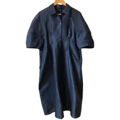 未使用 25AW CLANE クラネ FORM SLEEVE ONEPIECE 半袖 ドレス ワンピース サイズ0  ネイビー  レディース 古着 中古 USED