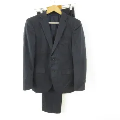 TOPVALU スーツ セットアップ ジャケット 長袖 パンツ ピンストライプ 紺 92Y5 *T269