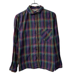 SHIRTSTOP 長袖 チェックシャツ S～ ブラック マルチカラー ボタン チェック柄 胸ポケット 長袖シャツ トップス 春物 a803-6572