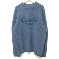 美品 COACH コーチ シグネチャー クルーネック ニット セーター CT065 サイズS ネイビー メンズ 古着 中古 USEDのサムネイル