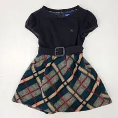 BURBERRY BLUE LABEL ワンピース ノバチェック　ドッキング　ロゴ刺しゅう　ベルト付き　38　M相当