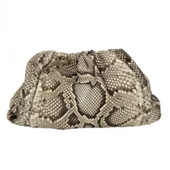 ボッテガヴェネタ クラッチバッグ メンズ セカンドバッグ 小物入れ BOTTEGAVENETA パイソン ベージュ ブラウン 茶 ゴールド金具 美品【中古品】