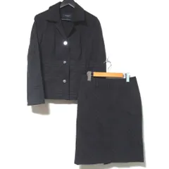 美品 BURBERRY LONDON バーバリーロンドン ノバチェック柄 シングル ジャケット+スカート セットアップ サイズ40 ブラック レディース 古着 中古 USED