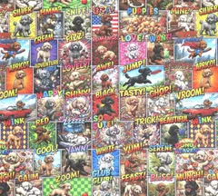 【ゆきちゃん限定】X2764 アメコミ風 トイプードル柄Ⅱ コットン生地 1m