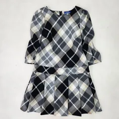 美品　BURBERRY BLUE LABEL　ワンピース　ノバチェック　ドレス　ロゴチャーム　ノーカラー　38　M L相当