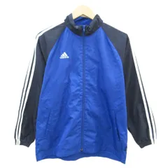 アディダス adidas スポーツウエア ジャケット ミドル丈 160cm 青 ブルー スタンドカラー ロゴ刺繍 /SM35 ■GY58 男の子