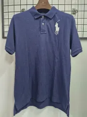 95M POLO RALPH LAUREN ビックポニー 半袖 カラーTシャツ ネイビー