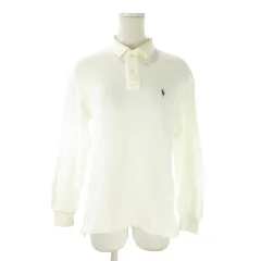 ラルフローレン RALPH LAUREN ポロシャツ M 白 ホワイト 長袖 ロゴ刺繍 /AO33 ■ECD001