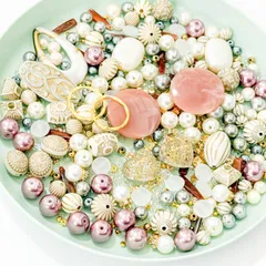 【200g超】パール＆デザインビーズ大量セット♡ハンドメイド資材まとめ売りA