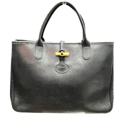 ロンシャン　ロゾ　ブラック　レザー　バッグ　トートバッグ　レディース