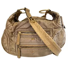 トッズ　キャメル　レザー×ナイロン　バッグ　ショルダーバッグ　レディース