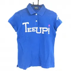 パーリーゲイツ 半袖ポロシャツ ブルー 袖ロゴ刺しゅう レディース 0(S) ゴルフウェア PEARLY GATES