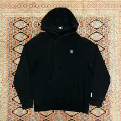 MLB 刺繍 ロゴ ブラック 起毛 フード付きTシャツ メンズ105