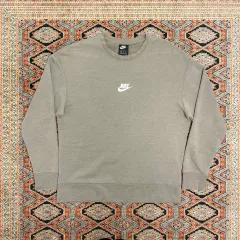 ナイキ 文字ロゴ ベージュ 起毛 スウェット Tシャツ メンズ 2XL