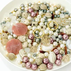 【200g超】パール＆デザインビーズ大量セット♡ハンドメイド資材まとめ売りC